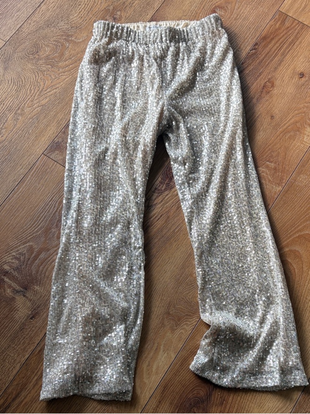 Sparkle Sequin Kids Pants — Champagne Glitter